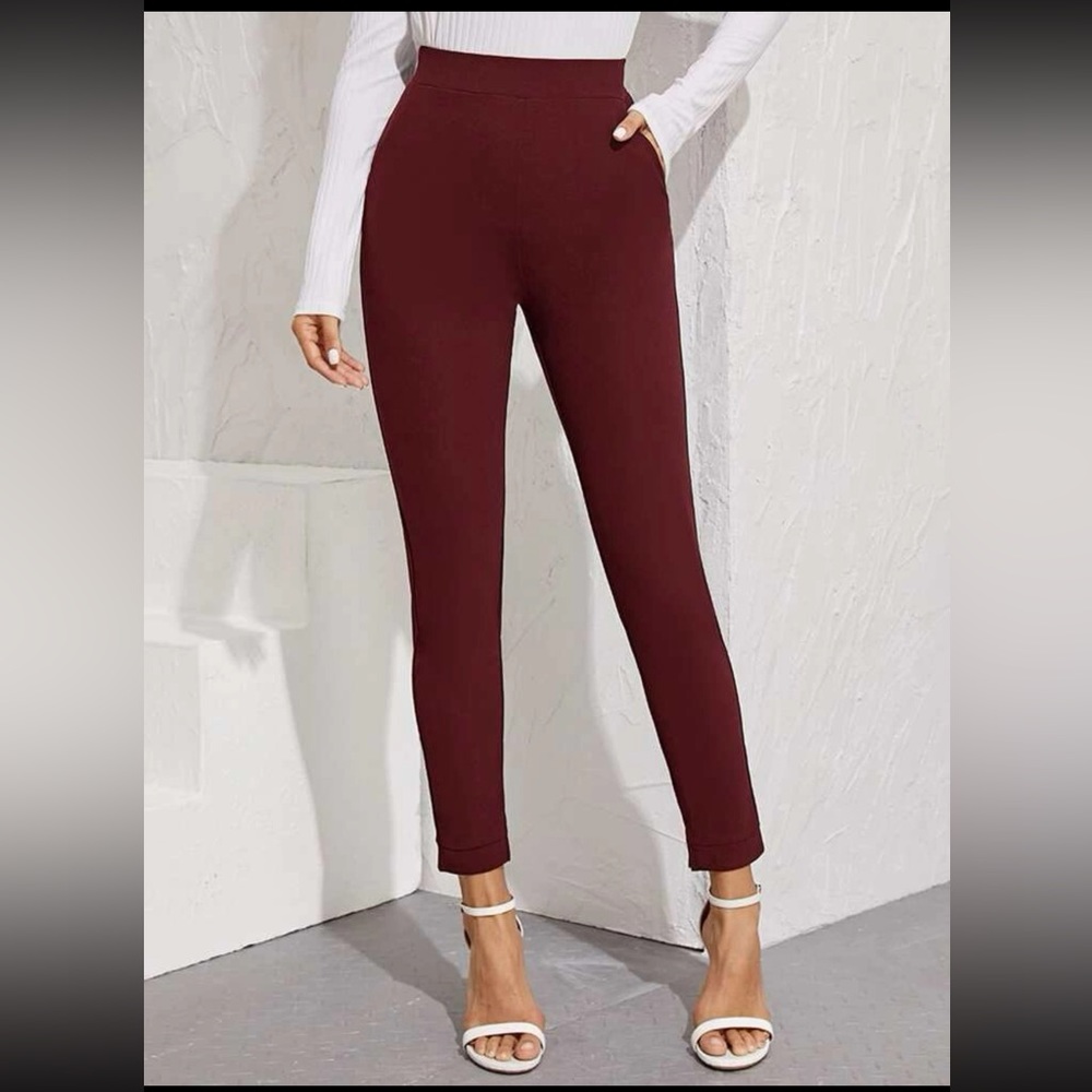 SHEIN Elastic Waist Split Hem Pants